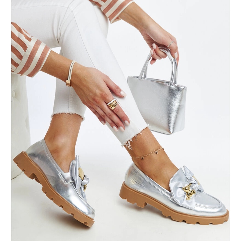 Bogumilin hopeiset mokasiinit koristeellisella hakaneulalla hopea 1