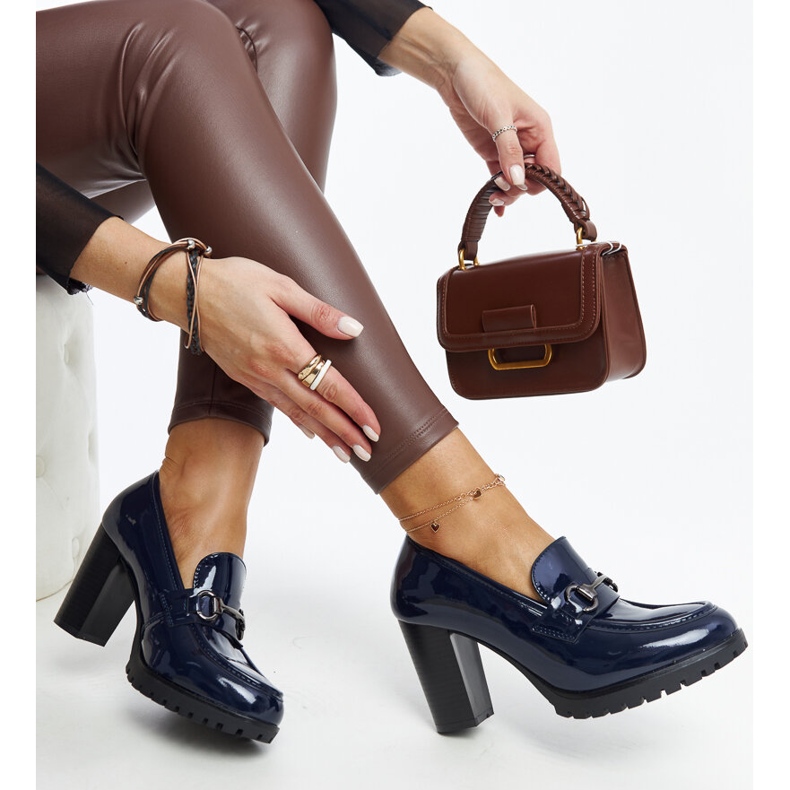 Tummansiniset Giacoman patentoidut kantapääpumput sininen 1