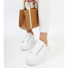 Valkoiset urheilukengät kultaisella Meriana-sisäkkeellä valkoinen 2