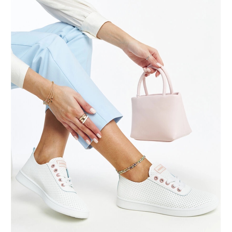 Yusra valkoiset eko-nahkaiset lenkkarit valkoinen 1