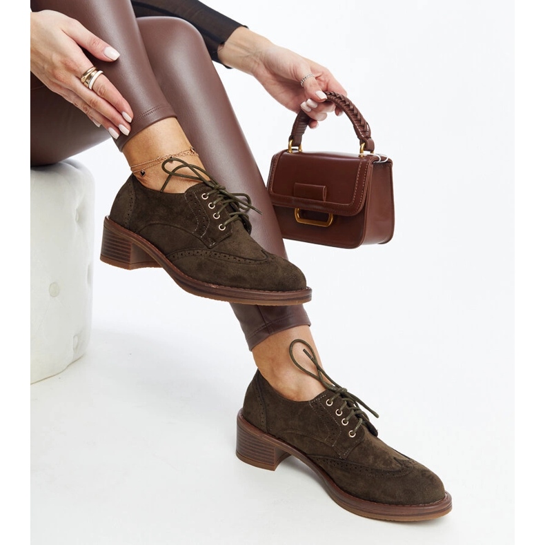 Tigardin vihreät mokkanahkaiset korkokengät 1