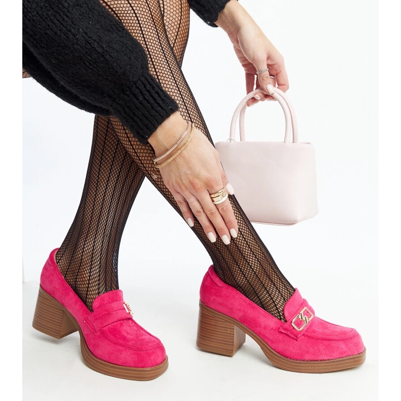 Tummanpunaiset Aludran korkokengät vaaleanpunainen 1