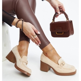 Vaalean beigenväriset korkeakorkoiset Aludra-pumput 1