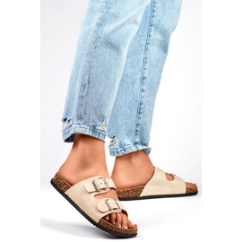 Beiget naisten varvastossut kahdella soljella 1