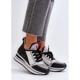 Naisten Wedge and Platform -lenkkarit, joissa on kimalteleva musta Rafani 2