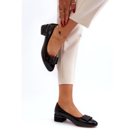 Vinceza Kiiltonahkapumput rusetilla lohkossa, musta 4