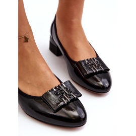 Vinceza Kiiltonahkapumput rusetilla lohkossa, musta 3