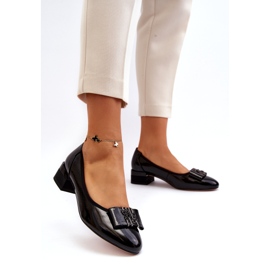 Vinceza Kiiltonahkapumput rusetilla lohkossa, musta 2