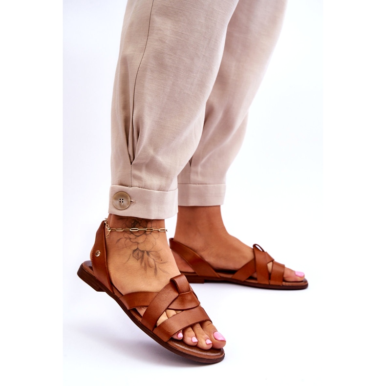 Zazoo Mukavat ruskeat Kayla nahkasandaalit 3