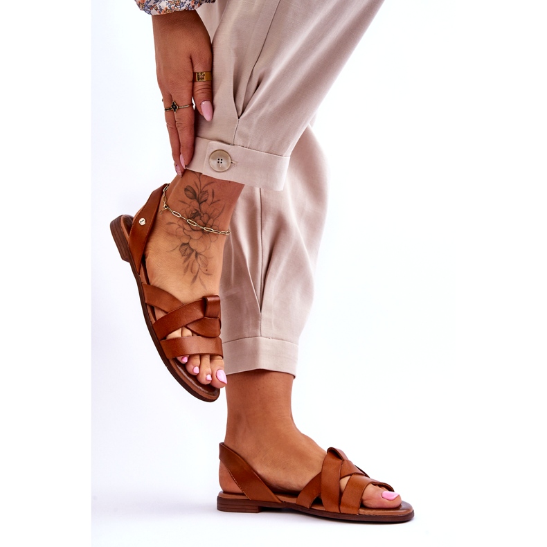 Zazoo Mukavat ruskeat Kayla nahkasandaalit 4