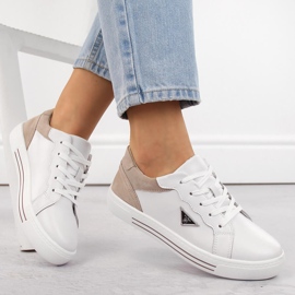 Naisten nahkaiset urheilukengät, valkoinen, Filippo DP6049 1