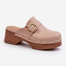 Naisten beige Seprilla Clog Flip-Flops soljella 1