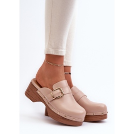 Naisten beige Seprilla Clog Flip-Flops soljella 2