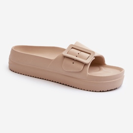 Naisten vaahtovarvastossut alustalla soljella Big Star NN274A666 Beige 2