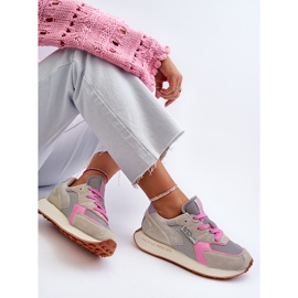 Naisten tennarit Memory Foam Systemilla Big Star Platform NN274680 Harmaa-Pink 2