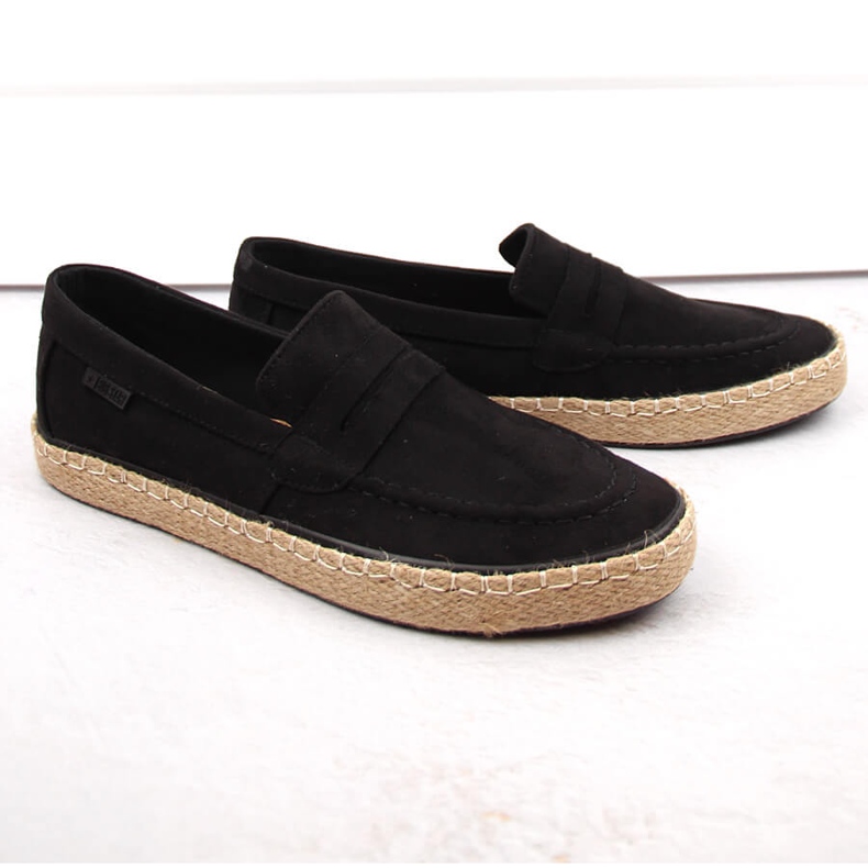 Miesten kengät, slip-on espadrilles mokasiinit, musta Big Star NN174046 1