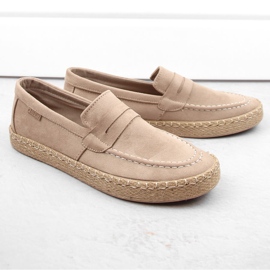 Miesten kengät, slip-on espadrilles mokasiinit, beige Big Star NN174049 1