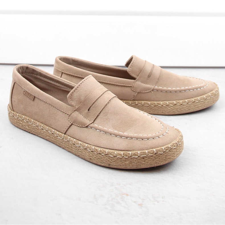 Miesten kengät, slip-on espadrilles mokasiinit, beige Big Star NN174049 1