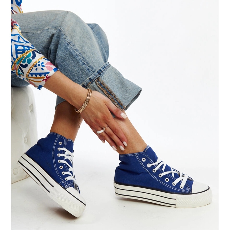 Bagyn siniset korkeat lenkkarit paksulla pohjalla sininen 1