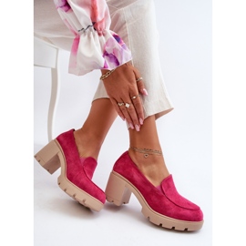 Naisten Eco Suede -kengät korkokengillä ja alustalla Fuchsia Arablosa vaaleanpunainen 7