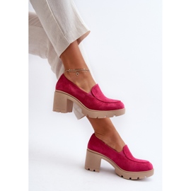 Naisten Eco Suede -kengät korkokengillä ja alustalla Fuchsia Arablosa vaaleanpunainen 6