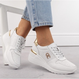 Naisten nahkaiset urheilukengät, valkoinen, S.Barski LR810 1