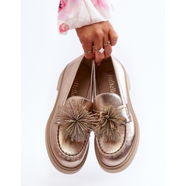 CheBello naisten nahkaiset mokasiinit 4383 kultaa kultainen 2
