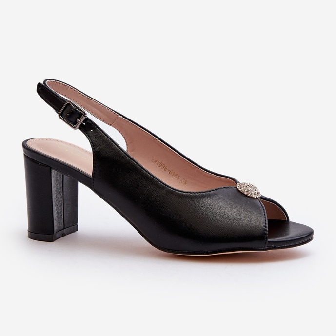 Evento Tyylikkäät korkokengät sandaalit koristeena, musta Trasea 1