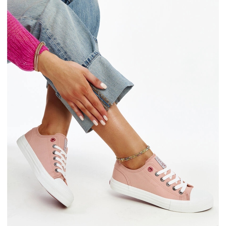 Vaaleanpunaiset naisten Cross Jeans -lenkkarit vaaleanpunainen 1