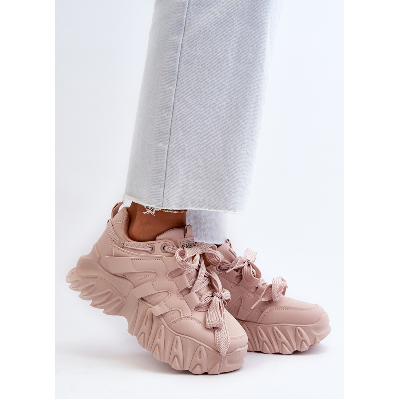 Naisten tennarit paksulla pohjalla, vaaleanpunainen Ellerai 2