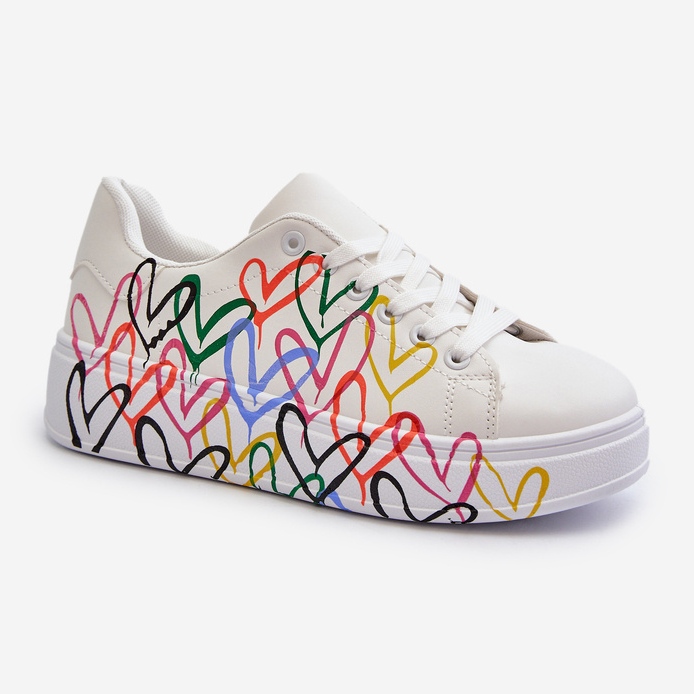 Naisten lenkkarit sydämellä, valkoinen Claral 1