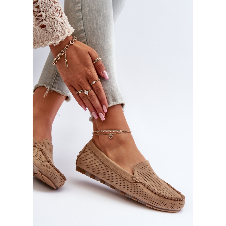 Naisten mokkanahkaiset mokasiinit tumma beige Ranica 1