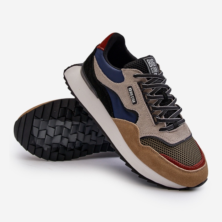 Miesten tennarit Big Star NN174320 Memory Foam System beige-sininen 2