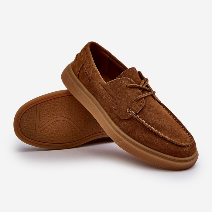 Suede miesten Brogues Moccasins Big Star NN174198 Camel ruskea 1