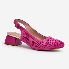 Fuchsia Block Heel Pumps Gemifa vaaleanpunainen 2