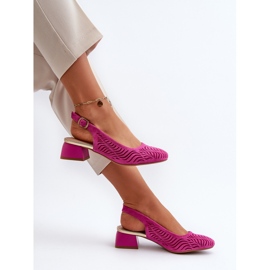 Fuchsia Block Heel Pumps Gemifa vaaleanpunainen 1