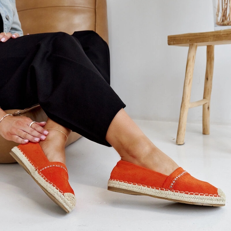 Oranssit espadrillit Abia strassilla 1