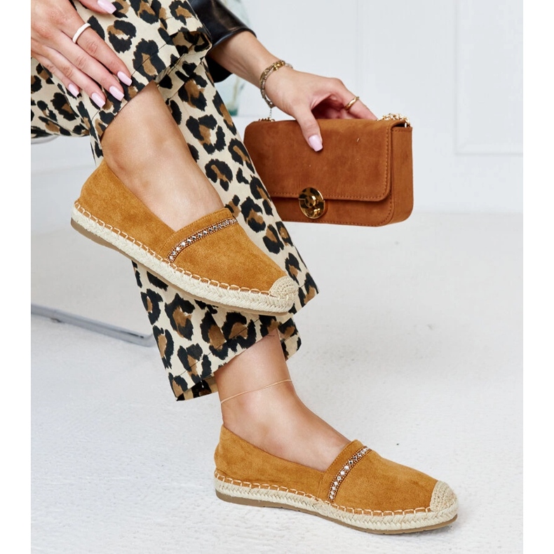 Ruskeat espadrillit Abia strassilla 1