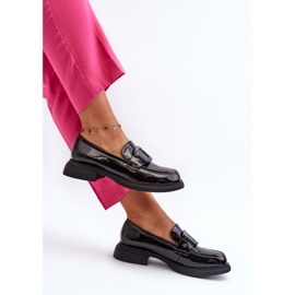 Vinceza Naisten kiiltonahkaiset mokasiinit Black Fidodia musta 1