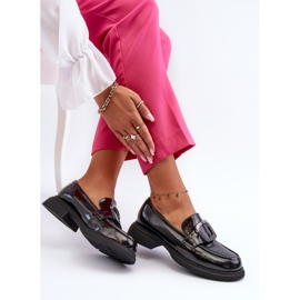 Vinceza Naisten kiiltonahkaiset mokasiinit Black Fidodia musta 2