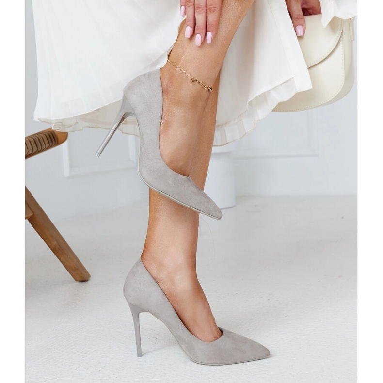 Harmaat korkokengät, joissa nahkainen sisäosa Amedie 2