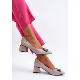 Vinceza Block korkokenkäpumput koristeella, Eco-nahka, harmaa Sarala 1