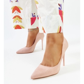 Vaaleanpunaiset korkokengät, joissa nahkainen sisäosa Amedie vaaleanpunainen 1