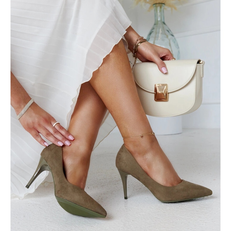 Vihreät korkokengät, joissa Paume-nahkainen sisäosa 1