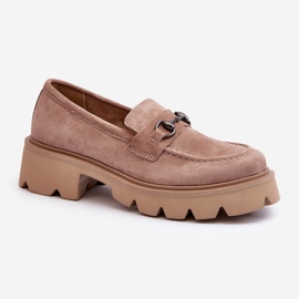 Vinceza Paksu naisten beige mokkanahkainen loafers Neloria 2