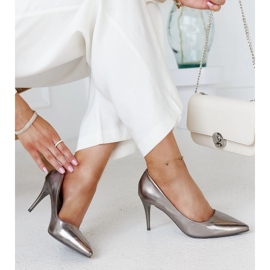 Harmaat metalliset korkokengät, joissa Paume-nahkainen sisäosa 1