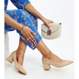 Beiget korkokengät pumput Paris-nahkaverhoilulla 1