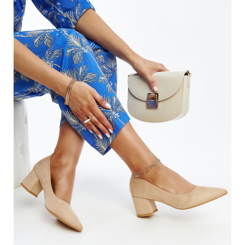 Beiget korkokengät pumput Paris-nahkaverhoilulla 1