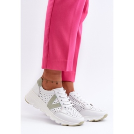 Vinceza Naisten nahkaiset kevyet urheilukengät Valkoinen Eleonori 2