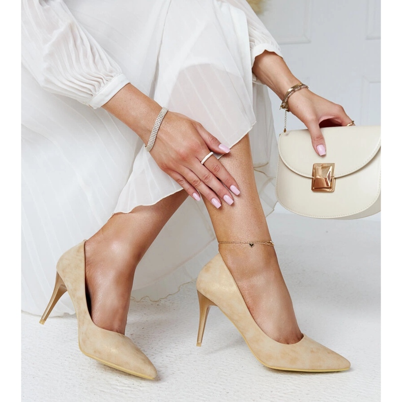 Soissons-kultaiset metallinhohtoiset korkokengät, joissa nahkainen sisäpohja kultainen 1